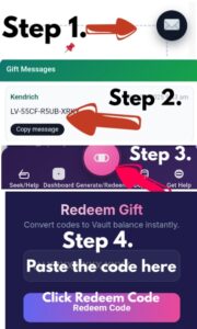 Redeem value code on Lotsvia